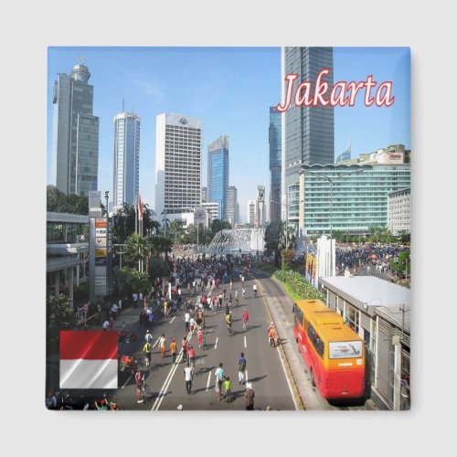 zID014 JAKARTA car free day Indonesia Fridge Magnet