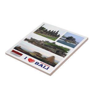 zID022 i love BALI collage, Indomesia Asia, Ceramic Tile