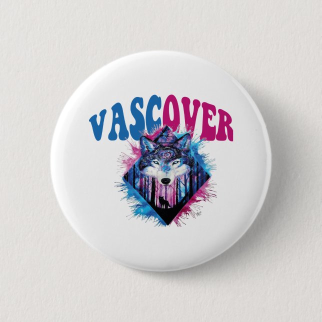 Zidika vascover wolf  Essential Button (Front)