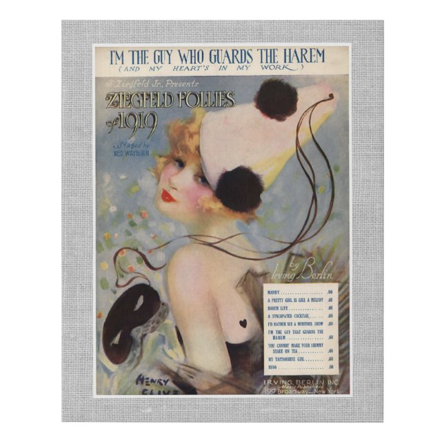 Ziegfeld Follies Girl Faux Canvas Print (Front)