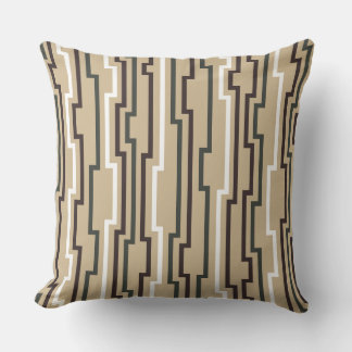 Zig Zag Beige Tan Throw Pillow