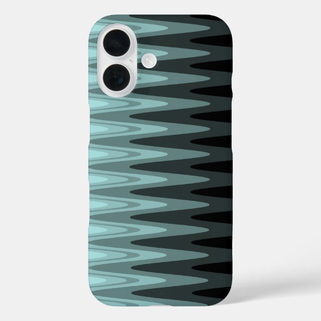 Zig Zag Black Teal Gray Pattern Case-Mate iPhone Case (Back)