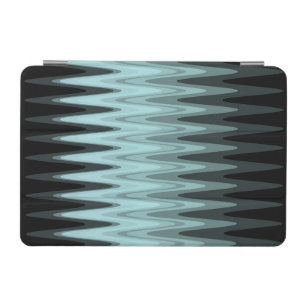 Zig Zag Black Teal Gray Pattern iPad Mini Cover