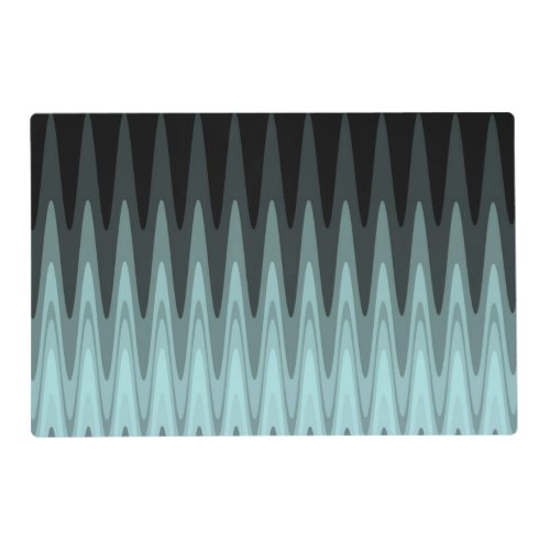 Zig Zag Black Teal Gray Pattern Placemat