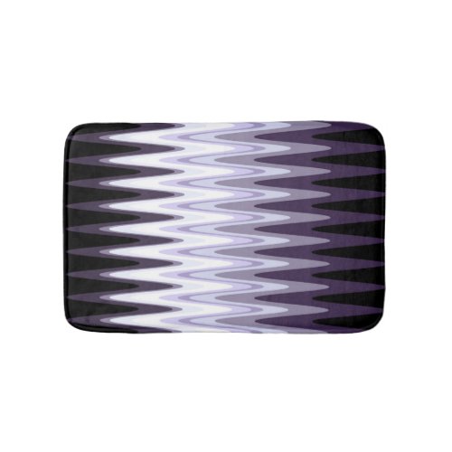 Zig Zag Black White Gray Dark Purple Beige Pattern Bathroom Mat