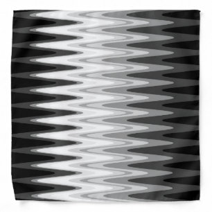 Zig Zag Black White Gray Pattern Bandana