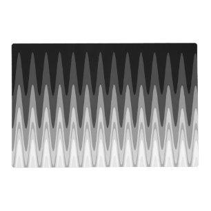 Zig Zag Black White Gray Pattern Placemat
