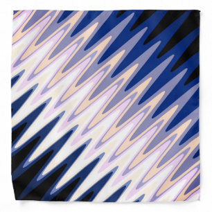 Zig Zag Blue White Gray Beige Purple Pink Pattern Bandana