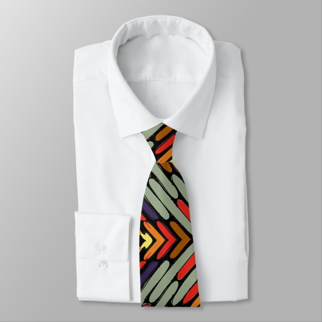 Zig Zag Bright & Bold  Neck Tie (Tied)