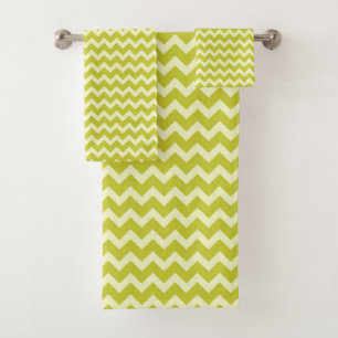 ZIG ZAG - CHARTREUSE & CREAM BATH TOWEL SET
