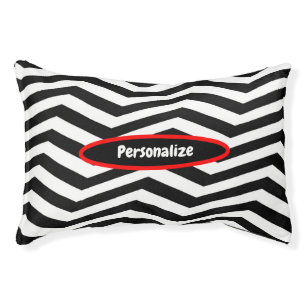 Zig Zag Chevron Stripes Red & Black Cat & Dog Pet Bed