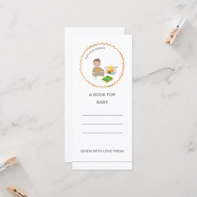 Zig Zag Circle Coastal Shower Baby Boy for Books (Front/Back In Situ)