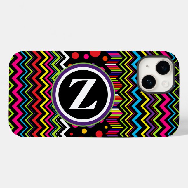 Zig Zag & Dots Case-Mate iPhone Case (Back (Horizontal))