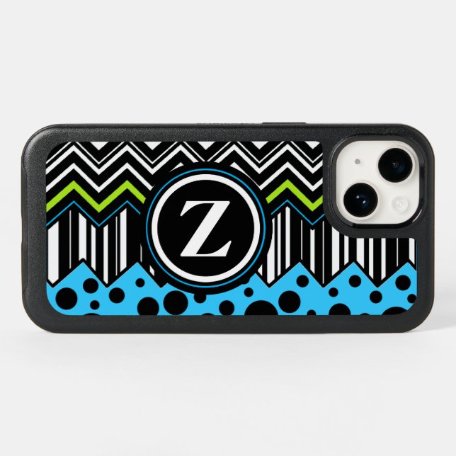 Zig Zag & Dots Otterbox iPhone Case (Back Horizontal)