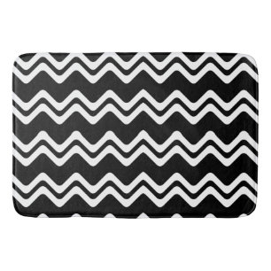Zig Zag Dual Colored Line Pattern Bath Mat