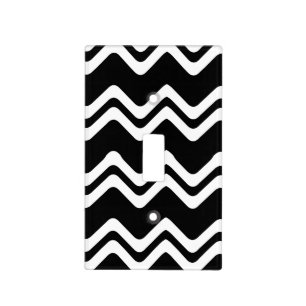 Zig Zag Dual Colored Line Pattern Light Switch Cover