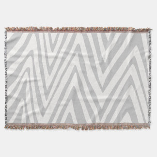 Zig Zag Gray and White Pattern Throw Blanket