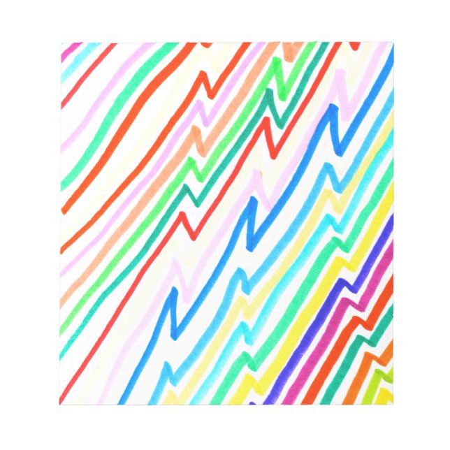 Zig Zag Line Colors Notepad (Front)