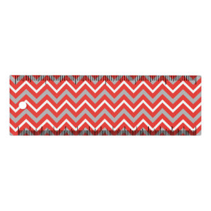 Zig Zag Lines Red White Gray Creative Stripes Ruler
