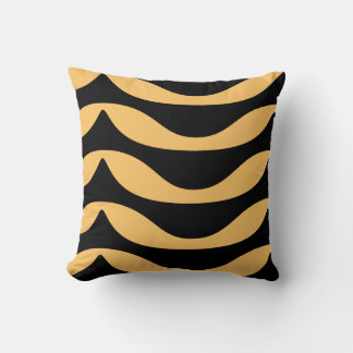 Zig zag lines with gold pattern throw pillow