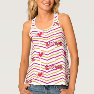 Zig zag love pattern tank top