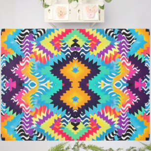 Zig Zag Modern Boho Colorful Outdoor Rug