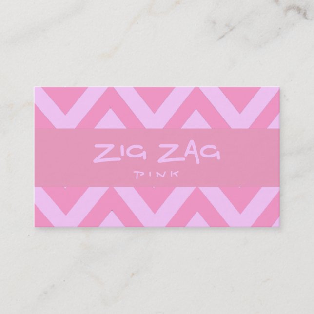 Zig Zag Pink Business Card (Front)