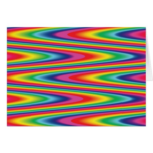 Zig Zag Psychedelic Rainbow Pattern Cards (Front Horizontal)