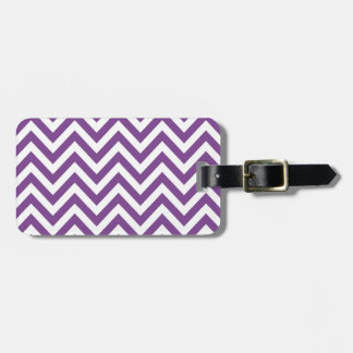 Zig Zag Purple and white striped Template Pattern Luggage Tag