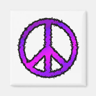 Zig Zag Purple Peace Sign by Cussdum Designs Magnet