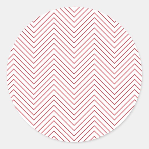 Zig Zag - Red Classic Round Sticker | Zazzle