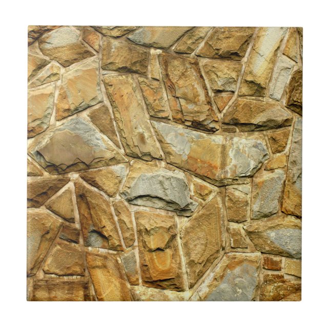 Zig Zag Sandstone Rocks Ceramic Tile (Front)
