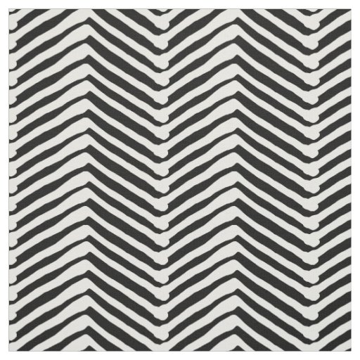Zig zag strip black and whit pattern modern design fabric
