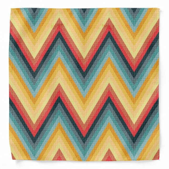 Zig Zag Striped Background 2 Bandana (Front)