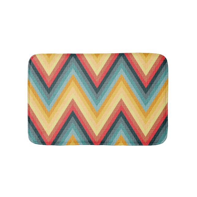 Zig Zag Striped Background 2 Bath Mat (Front)