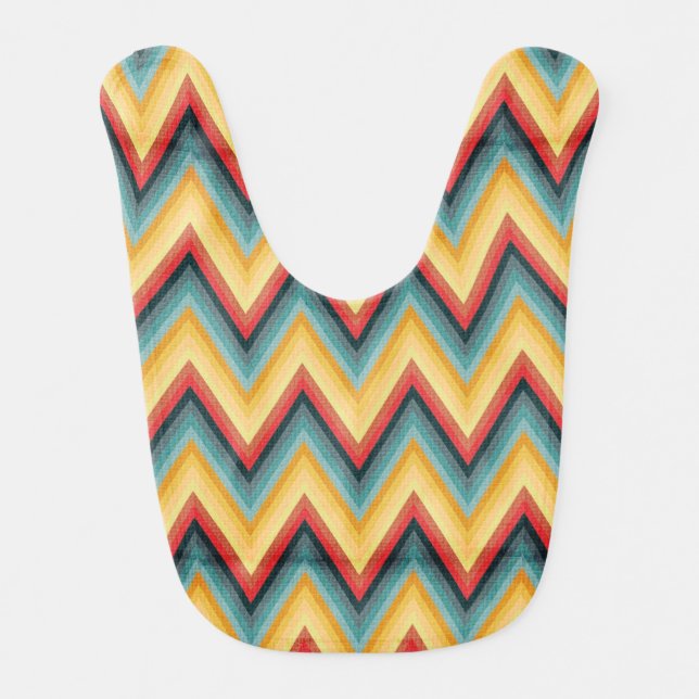 Zig Zag Striped Background 2 Bib (Front)