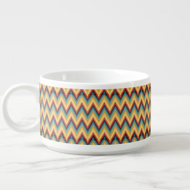 Zig Zag Striped Background 2 Bowl (Right)