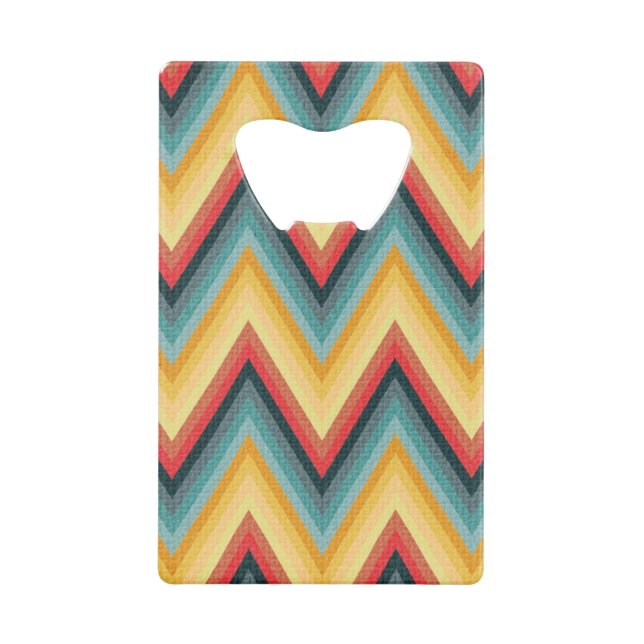 Zig Zag Striped Background 2 Credit Card Bottle Opener (Front)