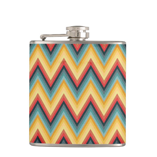 Zig Zag Striped Background 2 Flask (Front)