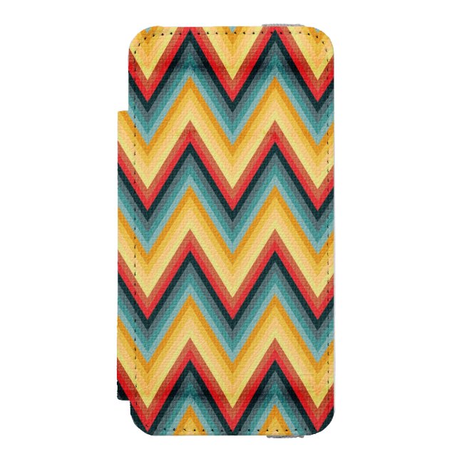 Zig Zag Striped Background 2 Incipio iPhone Wallet Case (Folio Front)