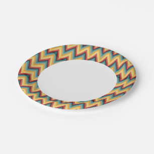 Zig Zag Striped Background 2 Paper Plates