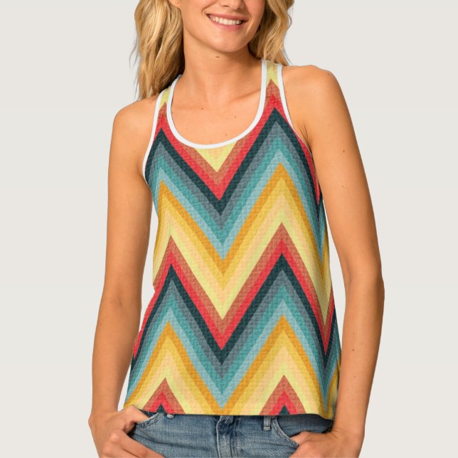 Zig Zag Striped Background 2 Tank Top (Front)