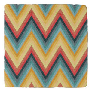 Zig Zag Striped Background 2 Trivet