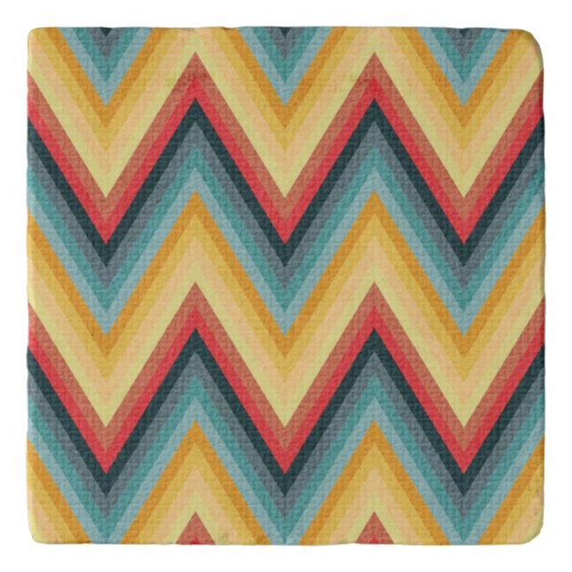 Zig Zag Striped Background 2 Trivet (Front)