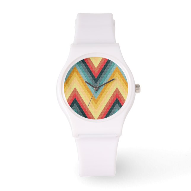 Zig Zag Striped Background 2 Watch (Front)