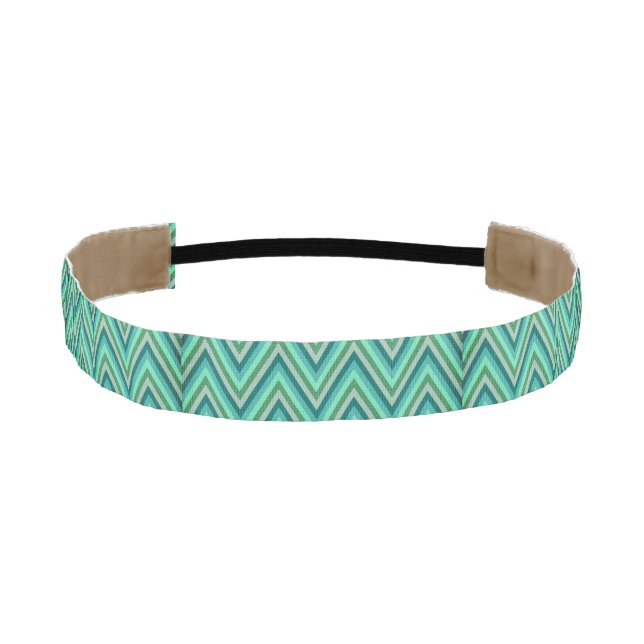 Zig Zag Striped Background Athletic Headband (Front)