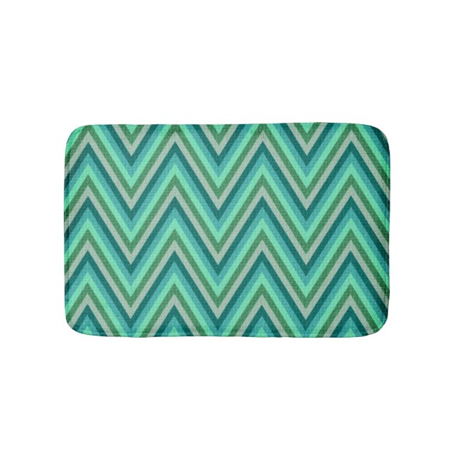 Zig Zag Striped Background Bathroom Mat (Front)