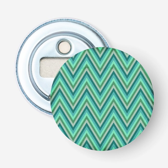 Zig Zag Striped Background Bottle Opener (Front)