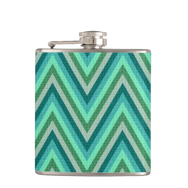 Zig Zag Striped Background Flask (Front)