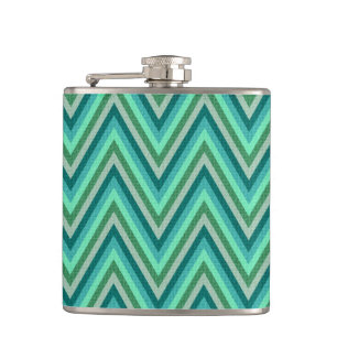 Zig Zag Striped Background Hip Flask